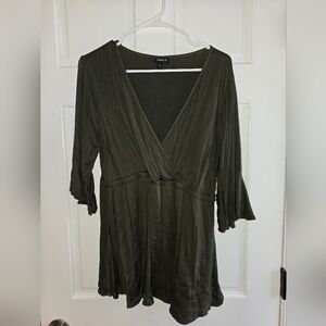 Torrid Olive Green Wrap Blouse